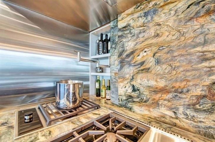 Fusion Blue Quartzite kitchen design wall